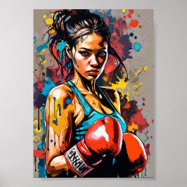Retrato de arte marcial de Chica de boxeo luchador
