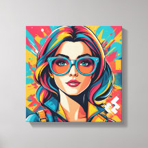 Retrato de arte pop colorido