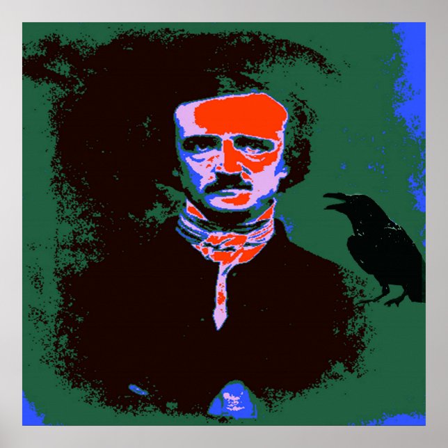Retrato de arte pop de Edgar Allan Poe (Frente)