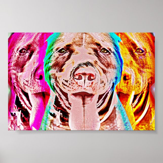 Retrato de arte pop Pit Bull (Frente)