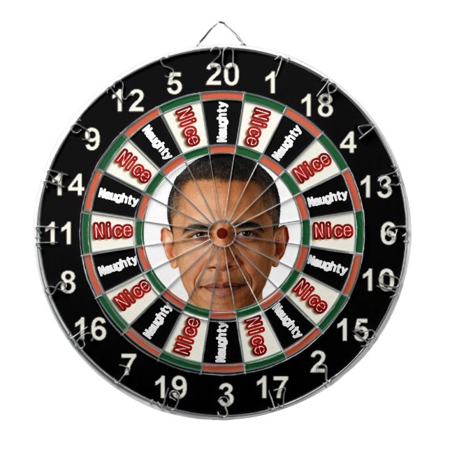 Retrato de Barack Obama tablero de dardos político (Frente)
