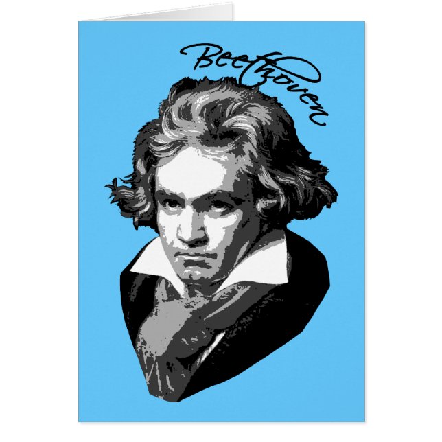 Retrato de Beethoven en las camisetas, tazas, (Frente)