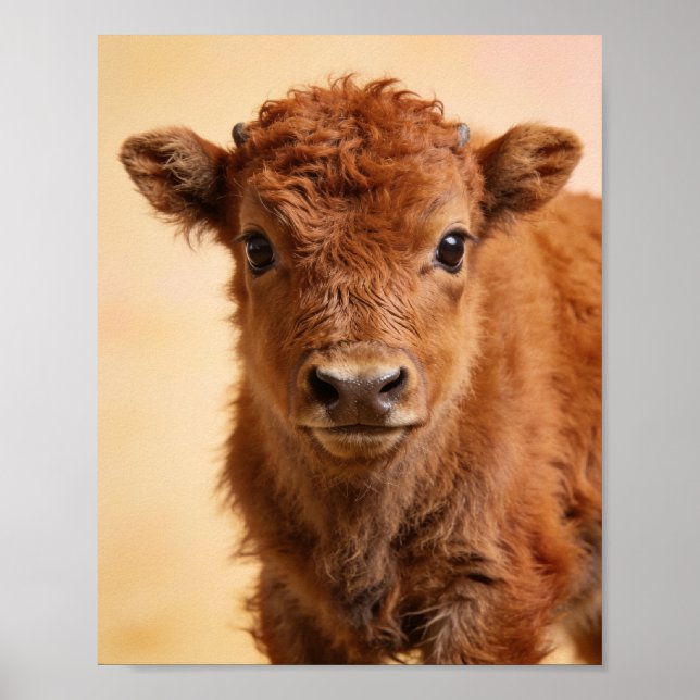 Retrato de Bisonte Bebé - Arte de Pared para Guard (Frente)