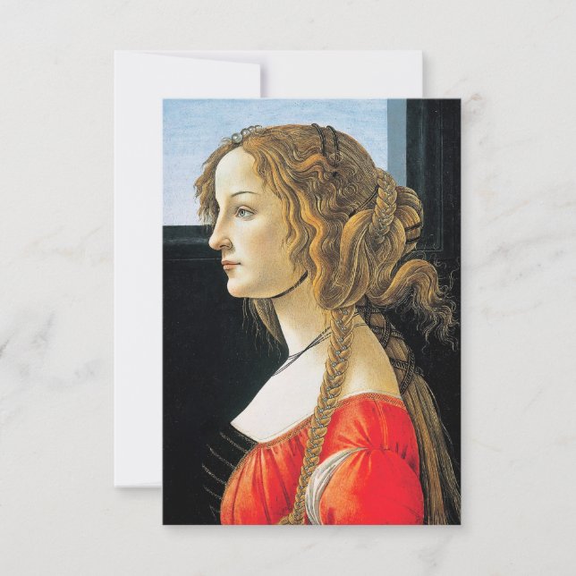 Retrato de Botticelli de las invitaciones de una (Anverso)