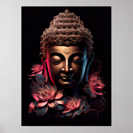 Retrato de Buda con Lotus | Poster de arte