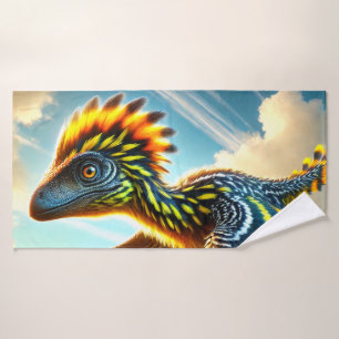 Retrato de Cabeza de Dinosaurio Arte Emplumado Vív