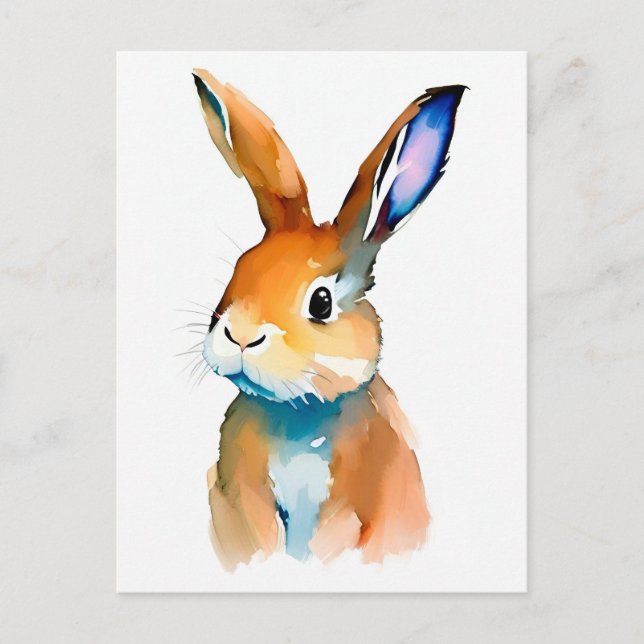 Retrato de conejo 027 postal (Anverso)