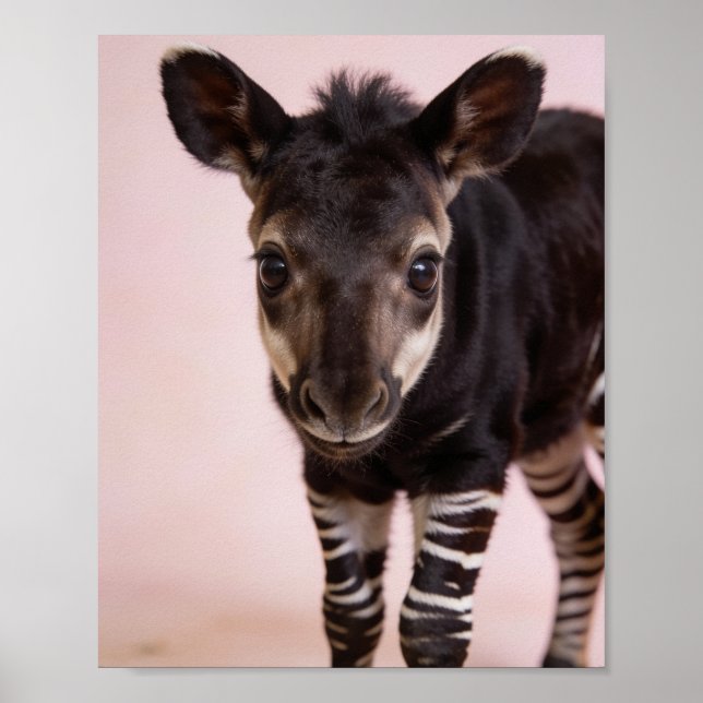 Retrato de cría de okapi Arte de guardería exótica (Frente)