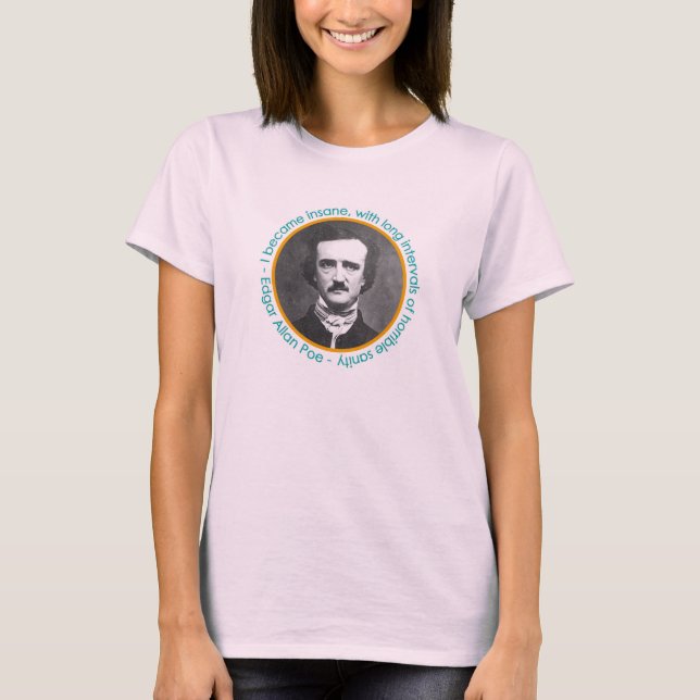 Retrato de Edgar Allan Poe con camiseta de citas (Anverso)