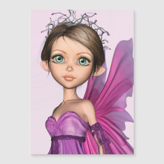 Retrato de Fantasía de Ojos Grandes de Hada Rosa