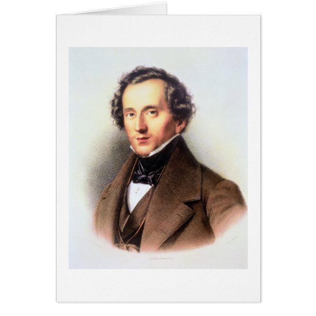 Retrato de Felix Mendelssohn (1809-47) (litho) (Frente)
