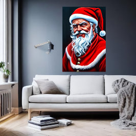 Retrato de feliz Papá Noel | Poster de arte de IA