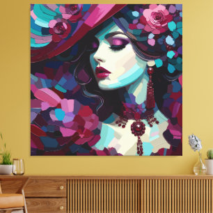 Retrato de Floral Femme Fatale Arte