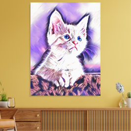 Retrato de gatito adorable arte digital pintura
