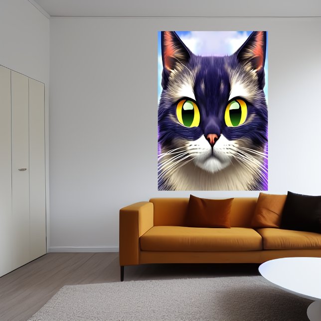 Retrato de gato amarillo | Poster de arte de IA (Subido por el creador)