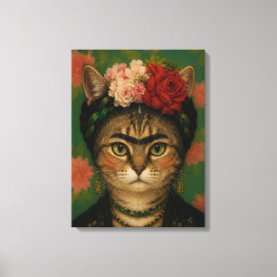 Retrato de gato de Frida Kahlo, impresión de arte