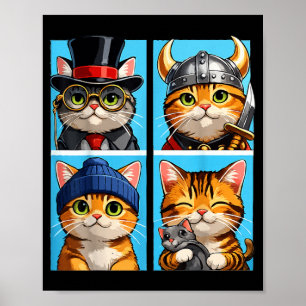Retrato de gato lindo arte pop gatos bloque de col