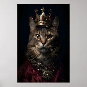 Retrato de gato real, arte divertido de mascotas a