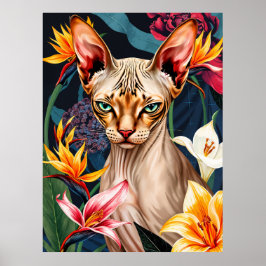 Retrato de gato Sphynx con IA: arte atrevido y col