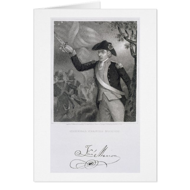 Retrato de general Francisco Marion en la batalla (Frente)