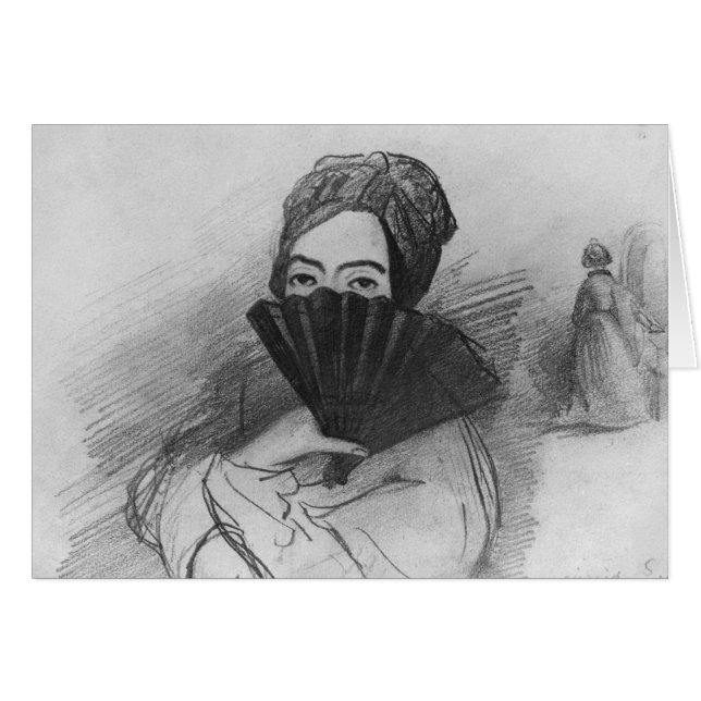 Retrato de George Sand detrás de su fan (Anverso (Horizontal))
