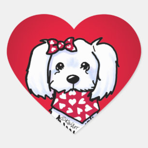 Retrato de Gidget de KiniArt Pegatinas del Corazón