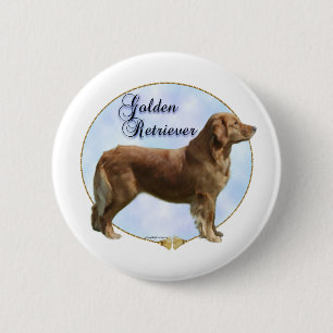 Retrato de Golden Retriever - Botón