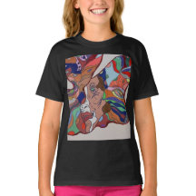 Retrato de hoja de mariposa camiseta negra