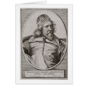 Retrato de Inigo Jones (1573-1652) grabado por We