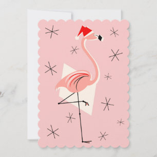 Retrato de invitación de Flamingo Santa Pink