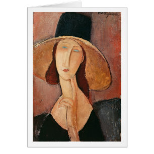 Retrato de Jeanne Hebuterne en un gorra grande