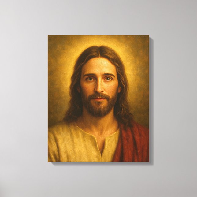 Retrato de Jesucristo #1™ LDS Lienzo de arte de pa (Anverso)