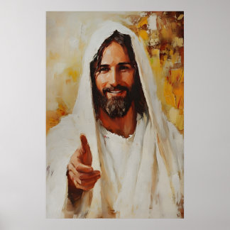 Retrato de Jesús Mano Ayudadora Impresión de Arte