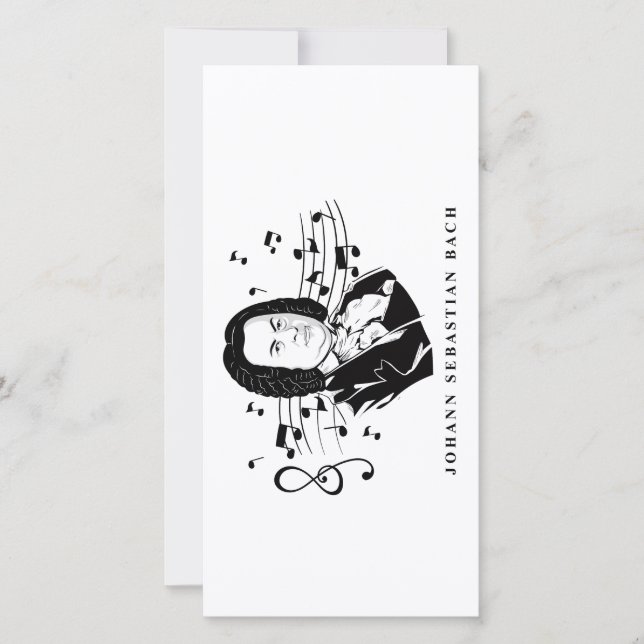 Retrato de Johann Sebastian Bach y busto con notas (Anverso)