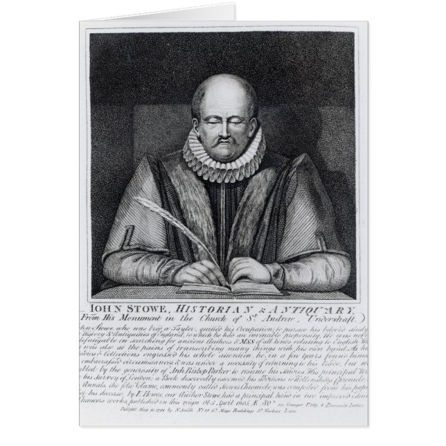 Retrato de John Stowe de su monumento (Frente)