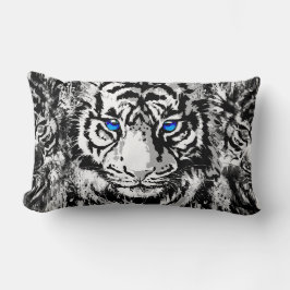 Retrato de la cabeza del tigre blanco - almohada l