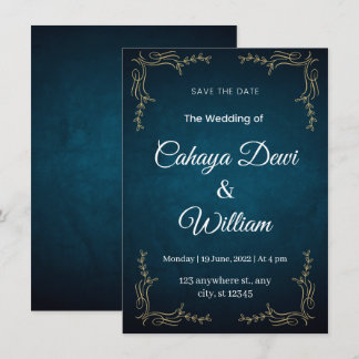 Retrato de la invitación a la boda blanca y elegan