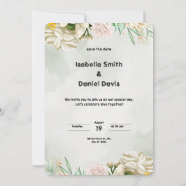 Retrato de la invitación a la boda de color de agu