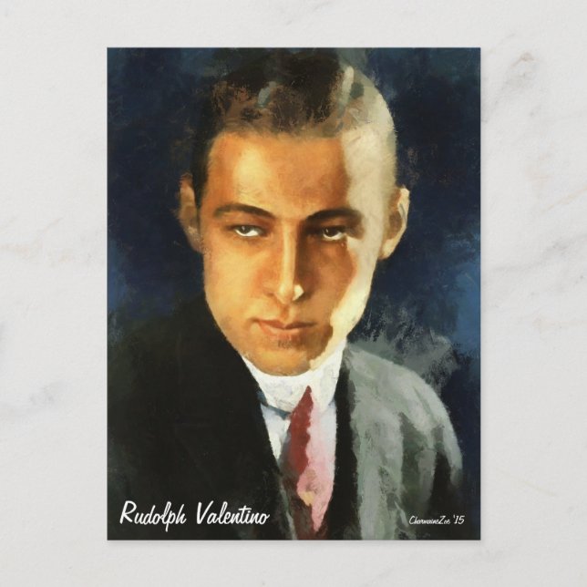 Retrato de la postal de arte Rudolph Valentino (Anverso)