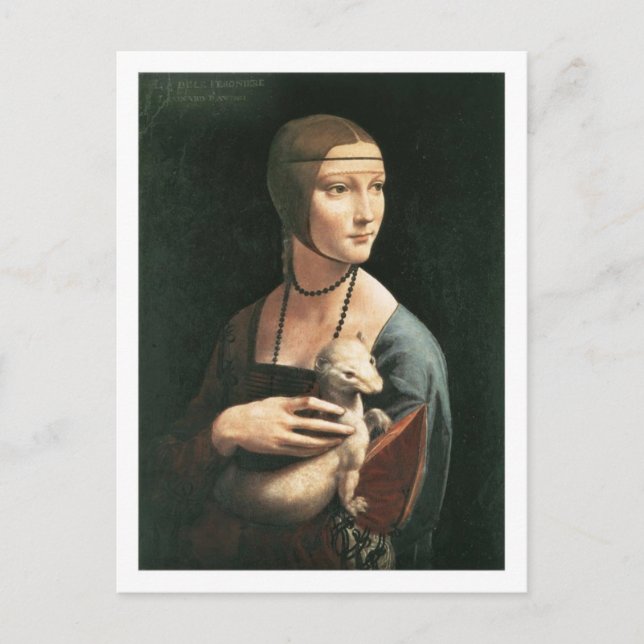 Retrato de la postal de Cecilia Gallerani (Anverso)