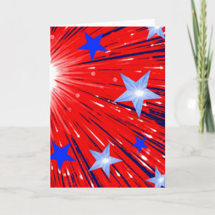 Retrato de la tarjeta de felicitaciones azul blanc