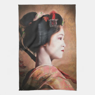 Retrato de la toalla de cocina japonesa oriental