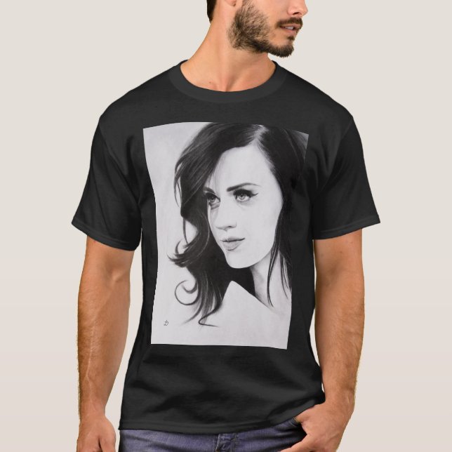 Retrato de lápiz Perry Katy. Camiseta clásica (Anverso)