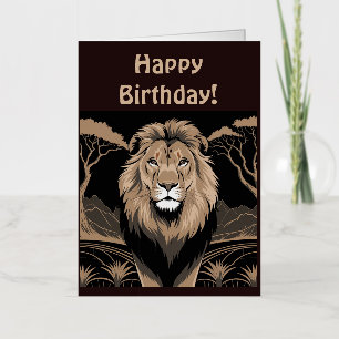 Retrato de león vintage