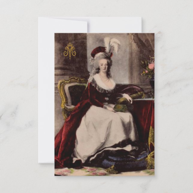 Retrato de Marie Antoinette ~ Invitaciones / RSVP (Anverso)