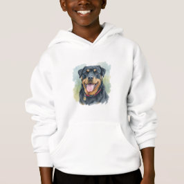 Retrato de mascota Rottweiler en acuarela