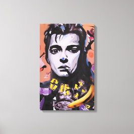 Retrato de Medios Mixtos - Lienzo de Acrílico y Co