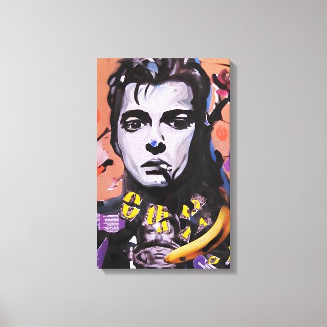 Retrato de Medios Mixtos - Lienzo de Acrílico y Co (Anverso)