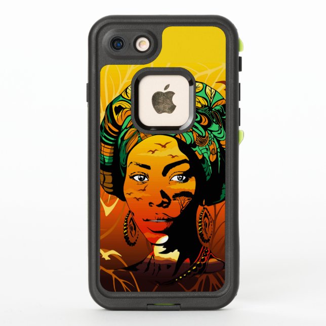 Retrato de mujer africana con puesta de sol (Reverso)
