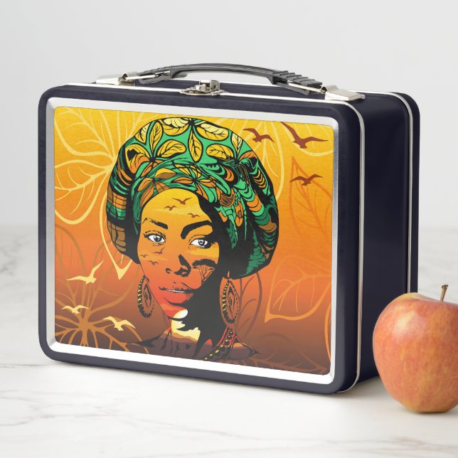 Retrato de mujer africana con puesta de sol (In situ)